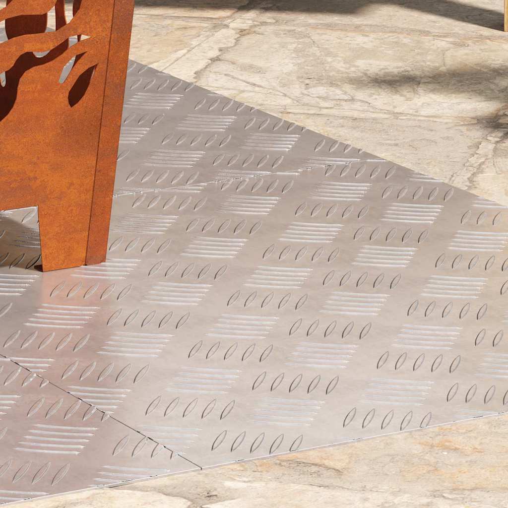 Vidaxx gradino rettangolare 4 pezzi argento 60 x 50 cm alluminio