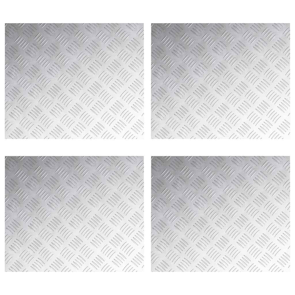 Vidaxx gradino rettangolare 4 pezzi argento 60 x 50 cm alluminio
