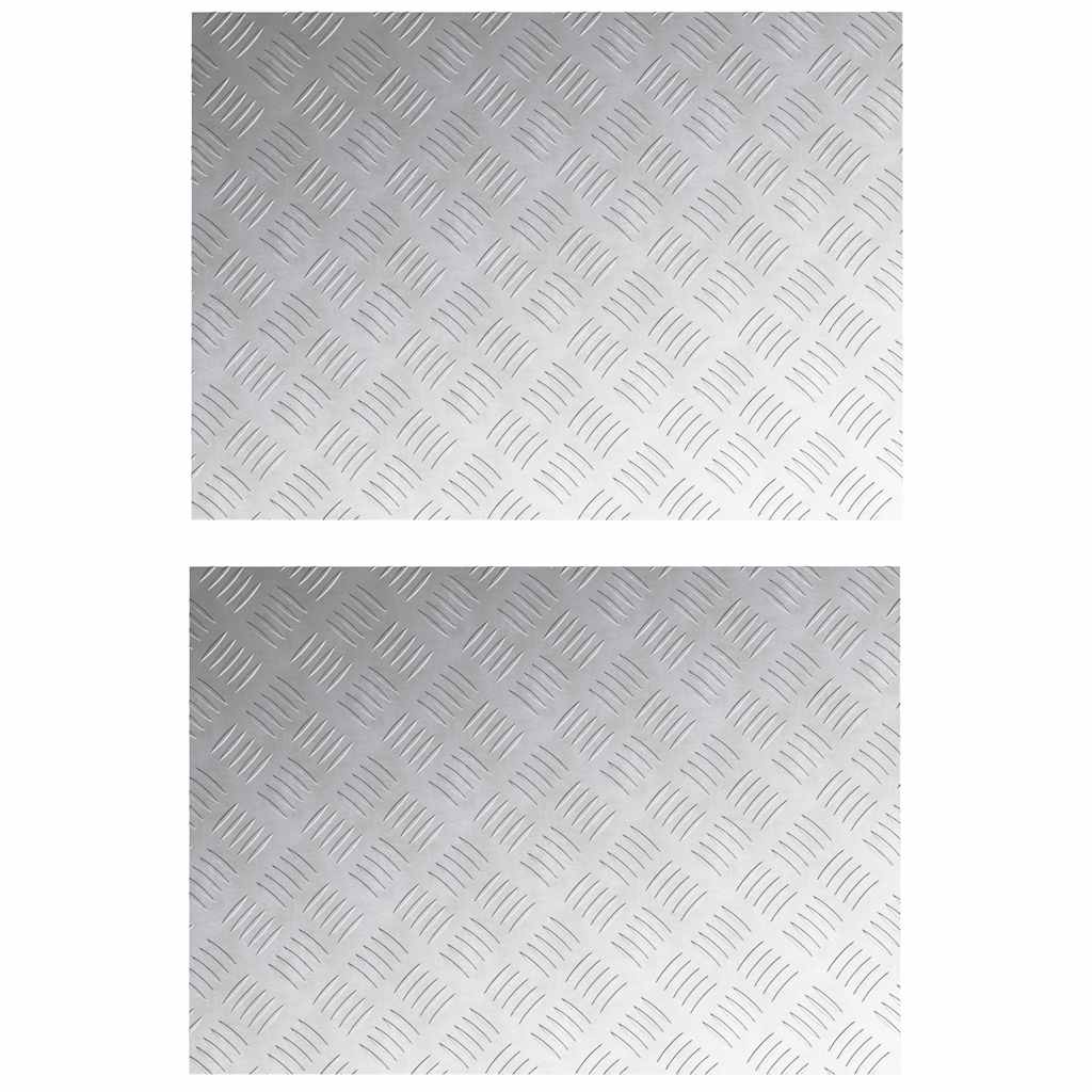 Vidaxx gradino rettangolare 2 pezzi argento 70 x 50 cm alluminio