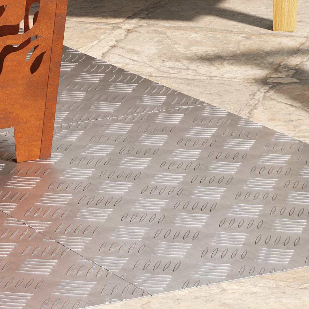 Vidaxl gradino rettangolare 4 pz argento 70 x 50 cm alluminio