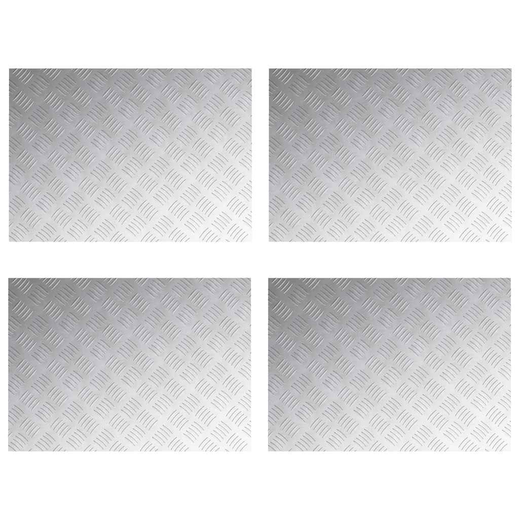 Vidaxl gradino rettangolare 4 pz argento 70 x 50 cm alluminio