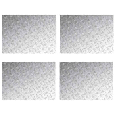 Vidaxl trap tread rechthoekig 4 pcs zilver 70 x 50 cm aluminium