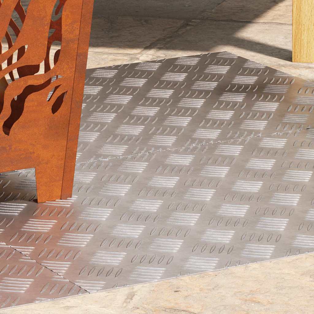 VidaXL gradino rettangolare 4 pezzi argento 80 x 50 cm in alluminio