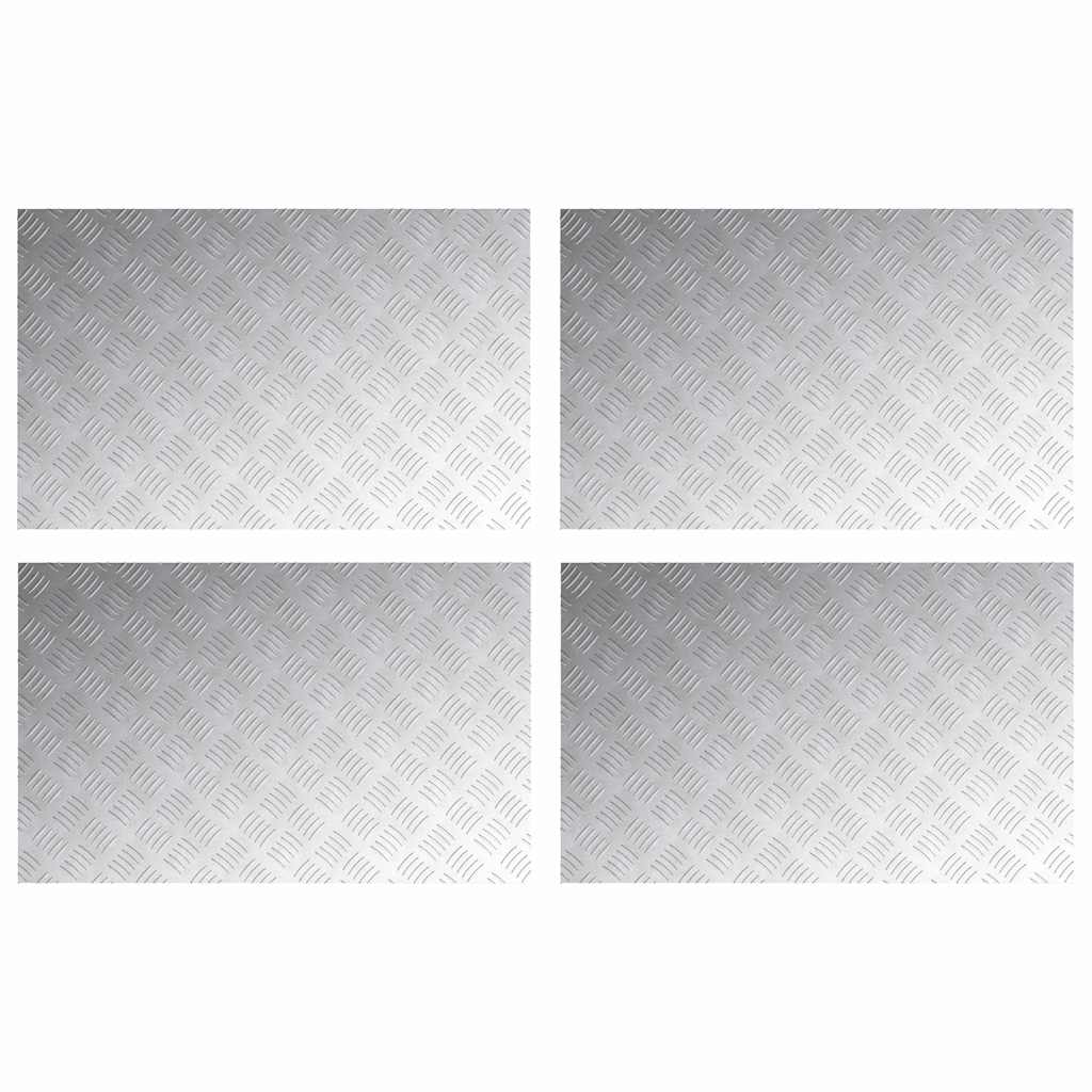 VidaXL gradino rettangolare 4 pezzi argento 80 x 50 cm in alluminio