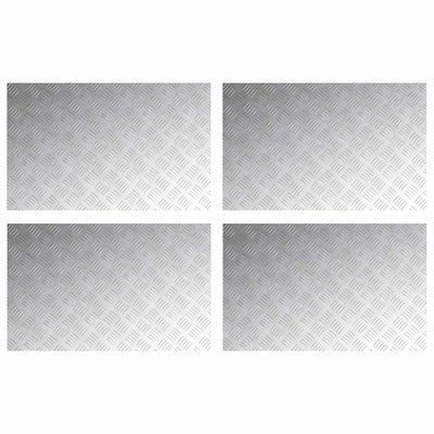 Vidaxl trap tread rechthoekig 4 pcs zilver 80 x 50 cm aluminium