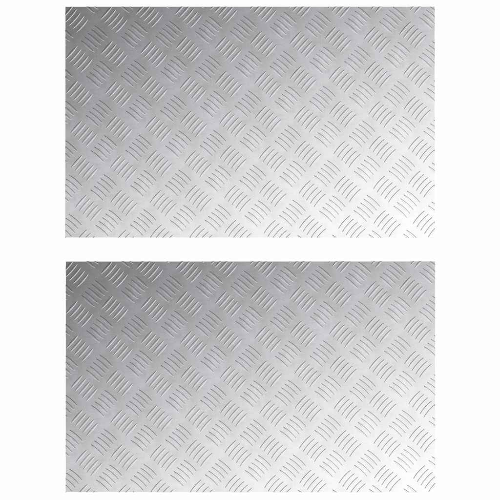 Vidaxx peldaño de escalera rectangular 2 piezas plata 80 x 50 cm aluminio