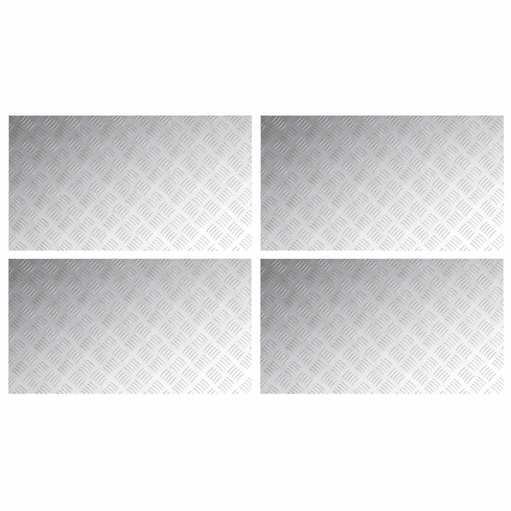 VidaXL gradino rettangolare 4 pezzi argento 90 x 50 cm in alluminio
