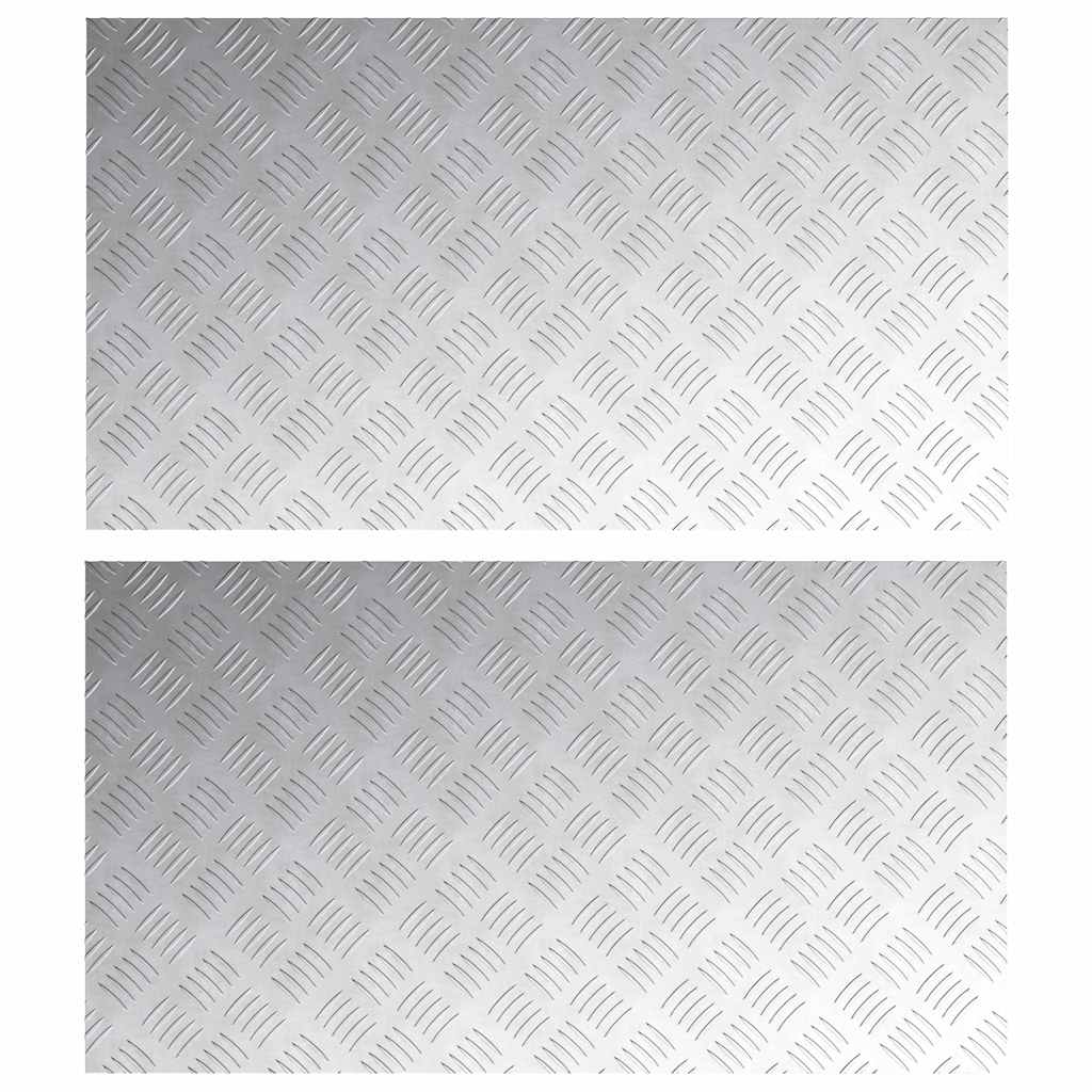Vidaxx gradino rettangolare 2 pezzi argento 90 x 50 cm alluminio
