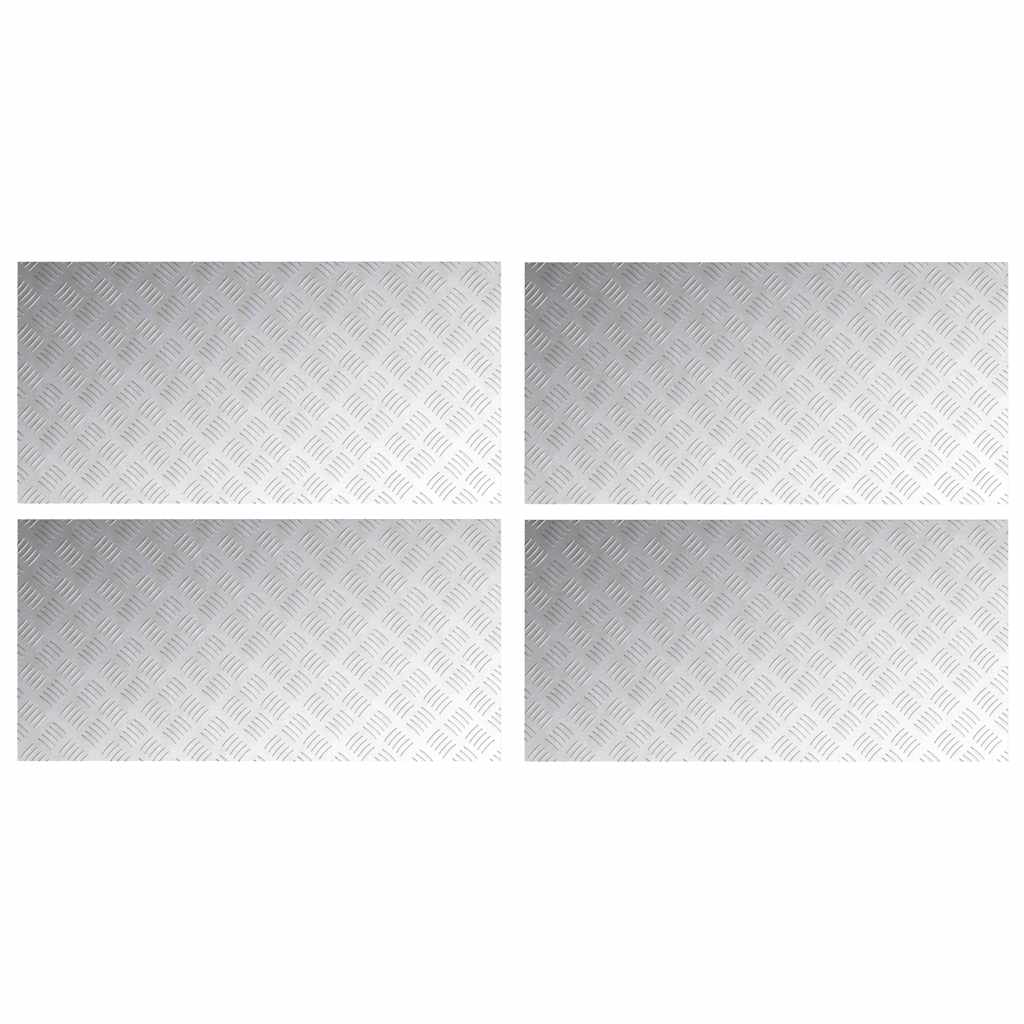VidaXL gradino rettangolare 4 pezzi argento 100 x 50 cm in alluminio