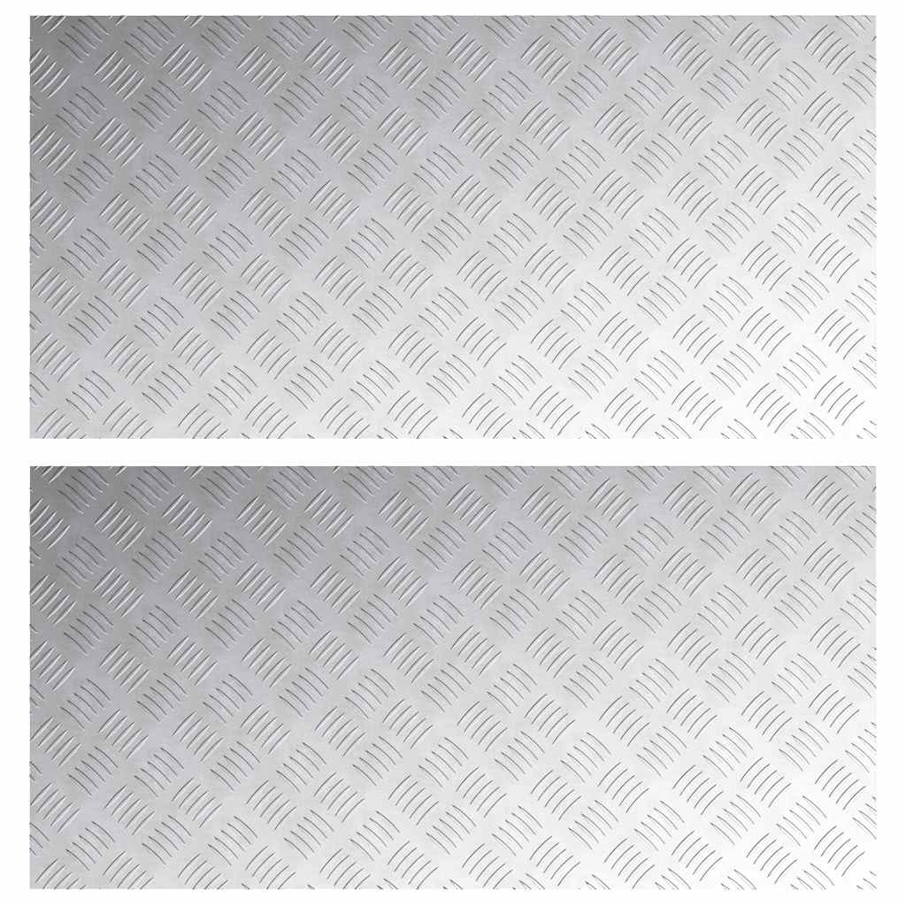 Vidaxx peldaño de escalera rectangular 2 piezas plata 100 x 50 cm aluminio