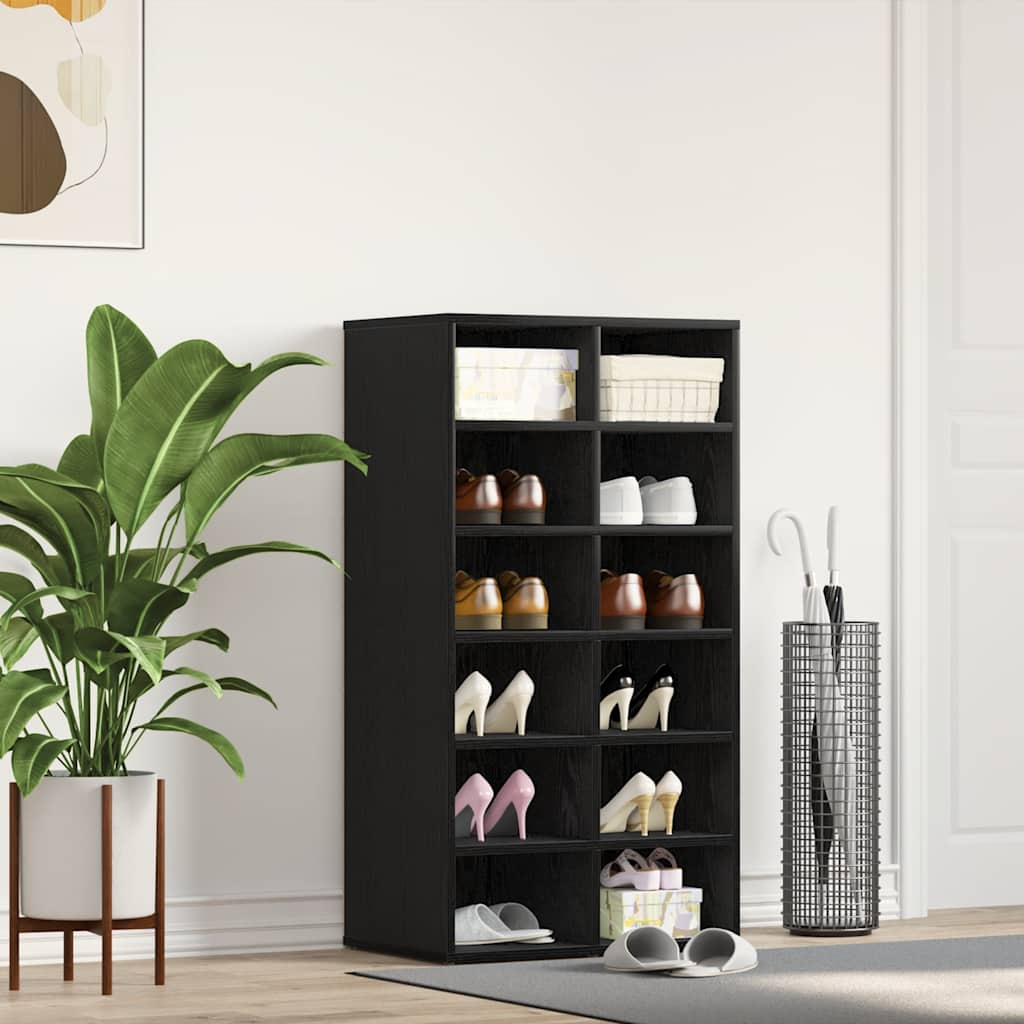 Vidaxx zapatero 54x34x100,5 cm aglomerado roble negro