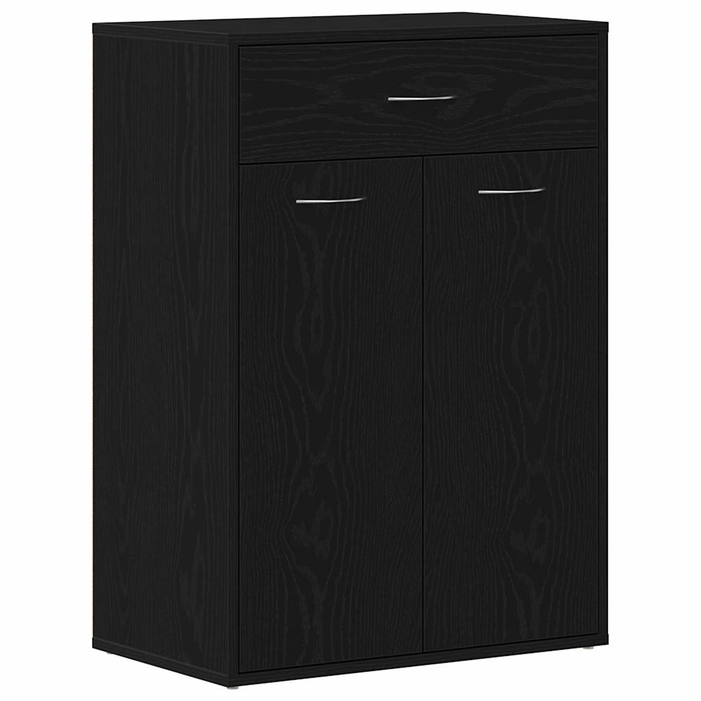 Vidaxl zapatero con cajón roble negro 60 x 35 x 84 cm acabado madera