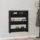 VidaXL zapatero con estante roble negro 80 x 18 x 90 cm madera contrachapada