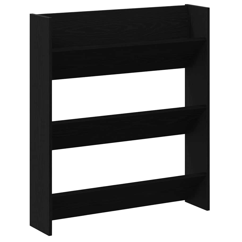 Scarpiera VidaXL con ripiano rovere nero 80 x 18 x 90 cm in MDF