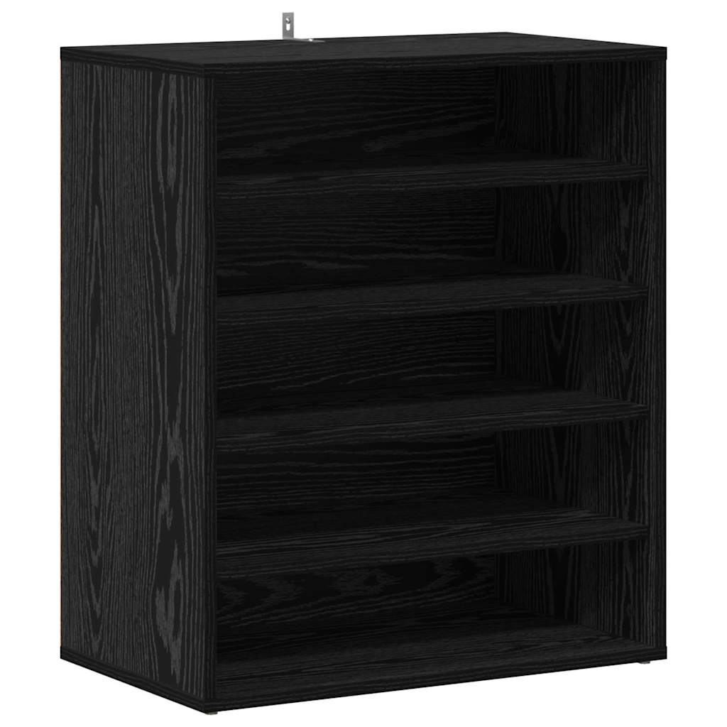 Vidaxx zapatero con estante roble negro 60 x 35 x 70 cm madera contrachapada