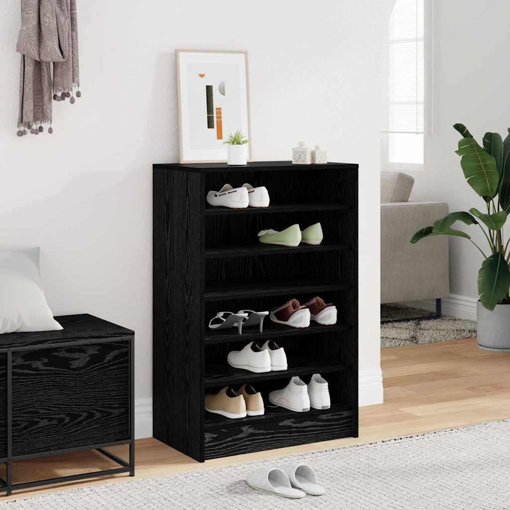 Vidaxx zapatero con estante roble negro 60 x 35 x 92 cm acabado madera