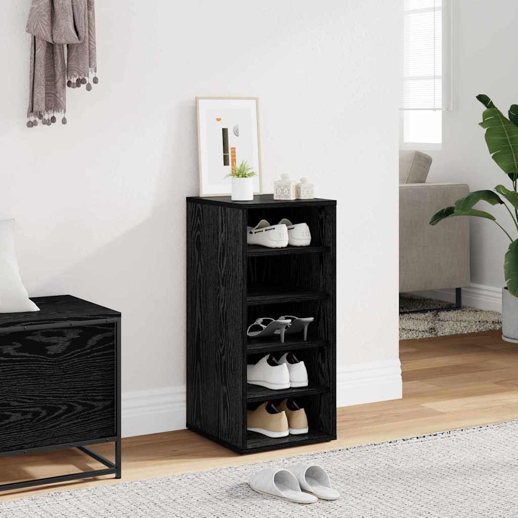Scarpiera Vidaxx con ripiano rovere nero 32 x 35 x 70 cm in MDF
