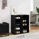 Scarpiera Vidaxx 2 pezzi rovere nero 32 x 35 x 70 cm in MDF