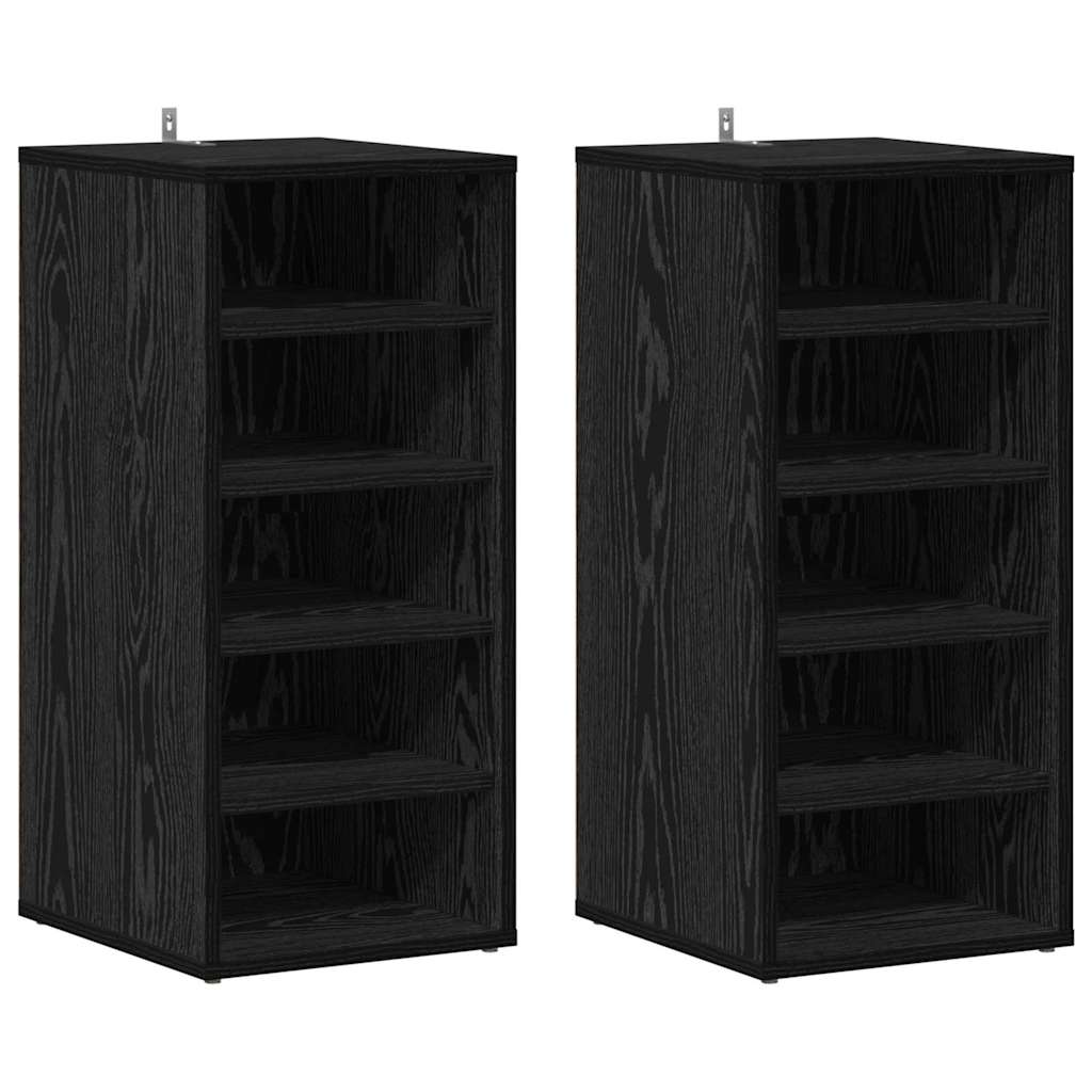 Scarpiera Vidaxx 2 pezzi rovere nero 32 x 35 x 70 cm in MDF