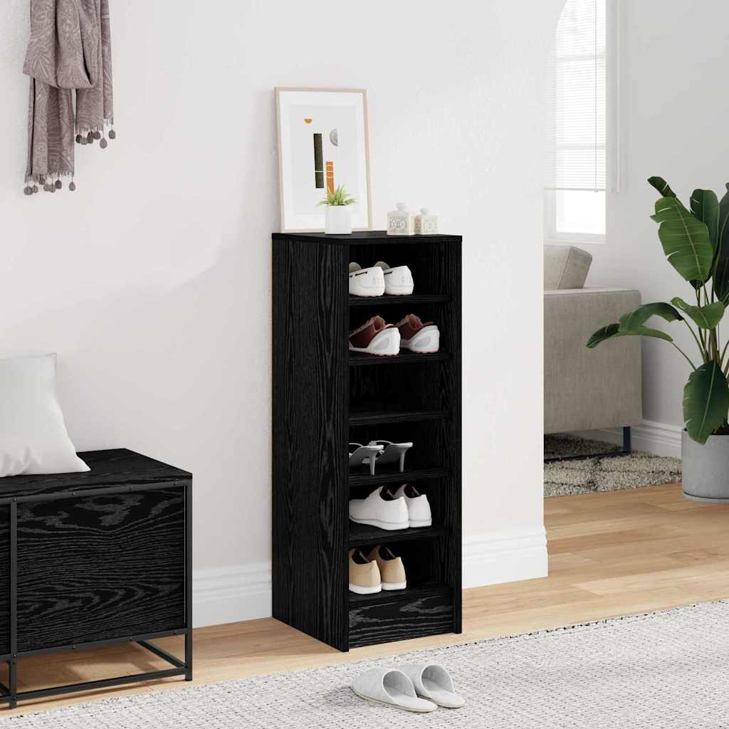 Vidaxx zapatero con estante roble negro 32 x 35 x 90 cm acabado madera