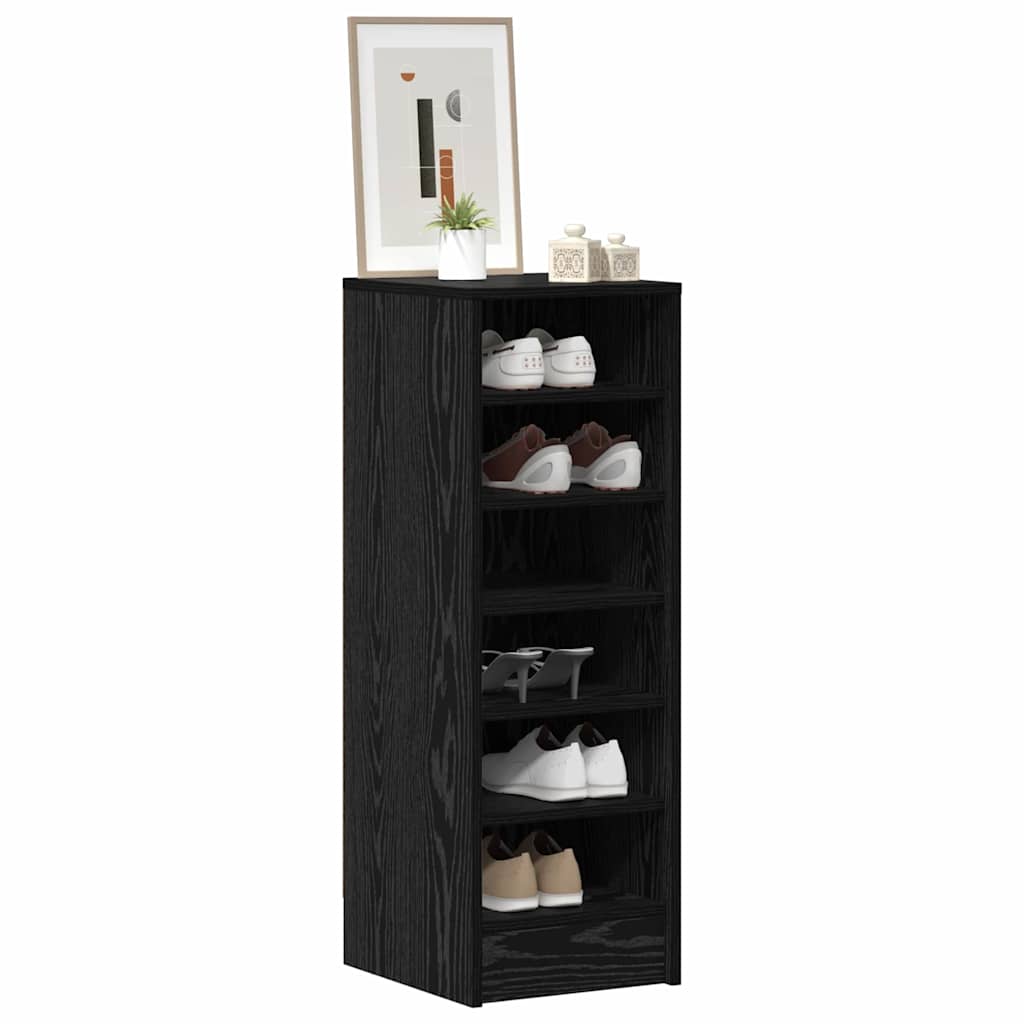 Vidaxx zapatero con estante roble negro 32 x 35 x 90 cm acabado madera