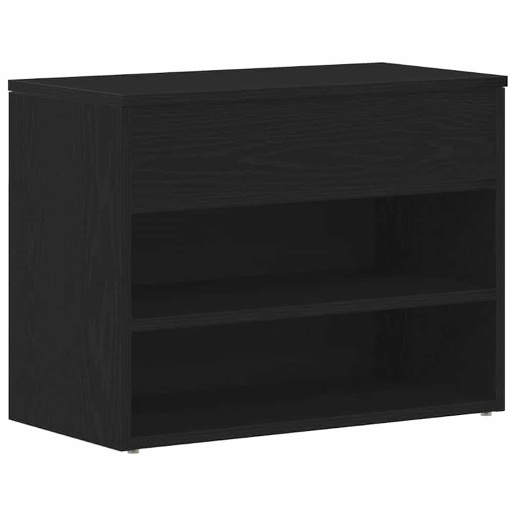 Vidaxx banco zapatero con estante roble negro 60 x 30 x 45 cm madera contrachapada