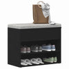 Vidaxl schoenenbank met plank zwart eiken 60 x 30 x 45 cm bewerkt hout