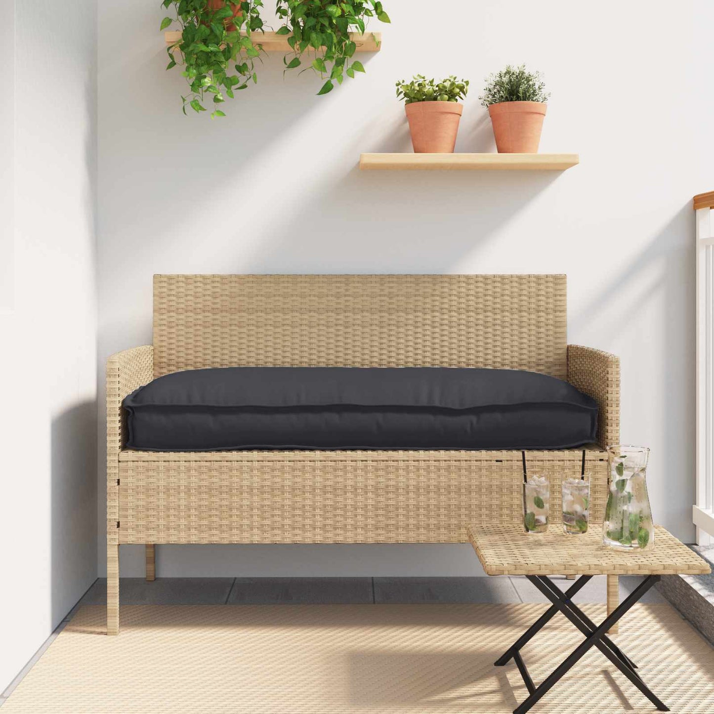 Cuscino Vidaxx nero 120 x 60 x 12 cm tessuto oxford