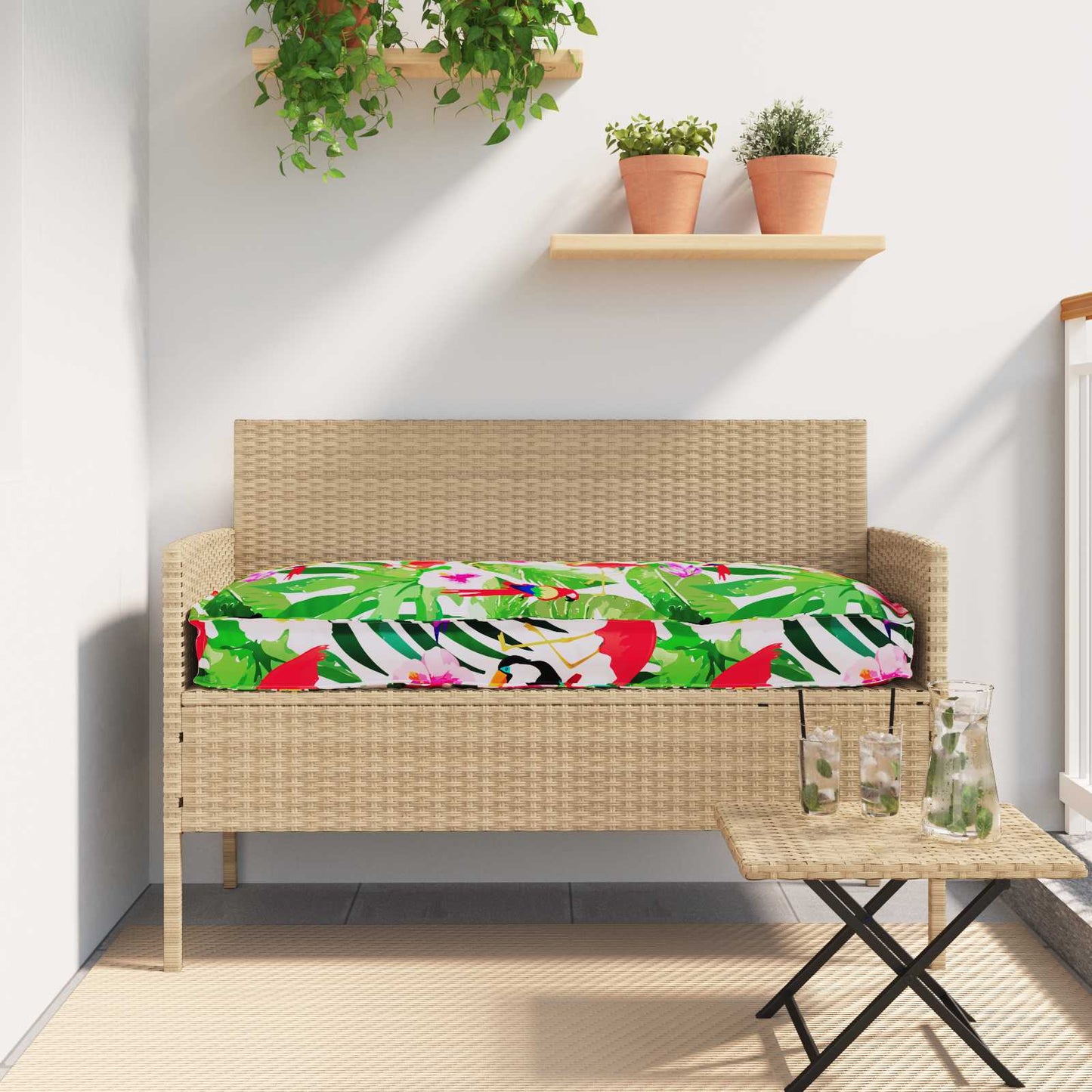 Vidaxx cojín flores multicolor 120 x 60 x 12 cm tela oxford