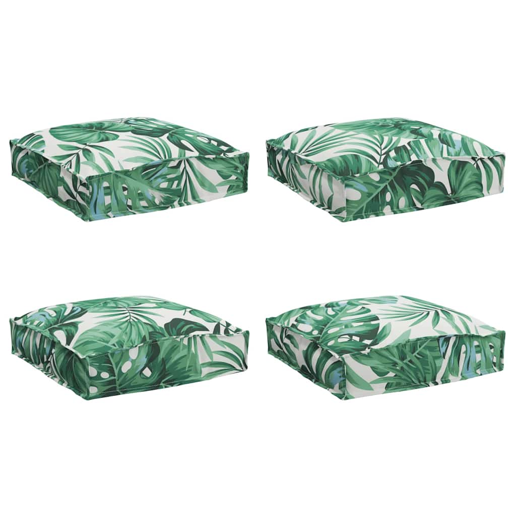 Vidaxl lenzuolo per cuscino 4 pezzi motivo foglie 40 x 40 x 8 cm in tessuto oxford
