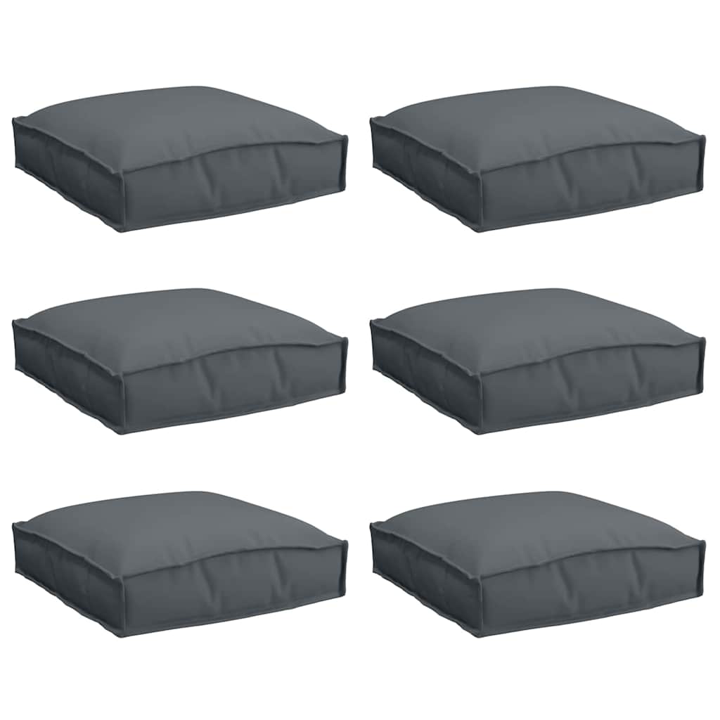 Vidaxxl cojín 6uds antracita 40 x 40 x 8 cm tela oxford
