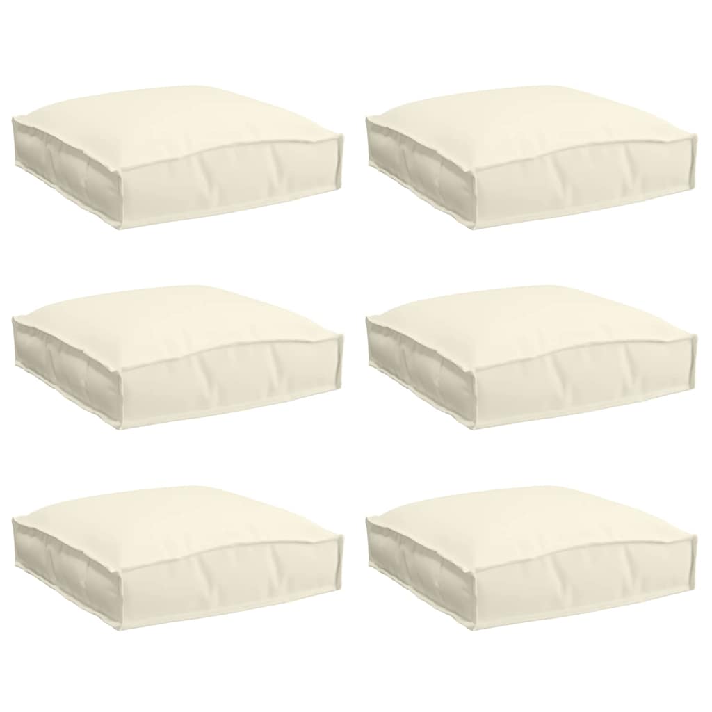 Vidaxl cojín 6uds crema 40 x 40 x 8 cm tela oxford