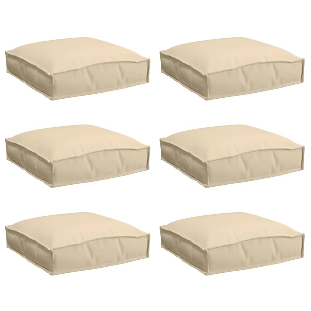 Cuscino Vidaxl 6 pezzi beige 40 x 40 x 8 cm in tessuto oxford