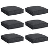 Vidaxl cojín 6uds negro 40 x 40 x 8 cm tela oxford