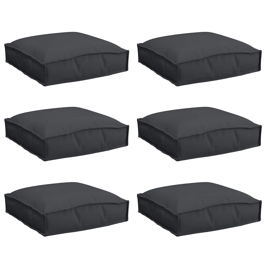Vidaxl cojín 6uds negro 40 x 40 x 8 cm tela oxford