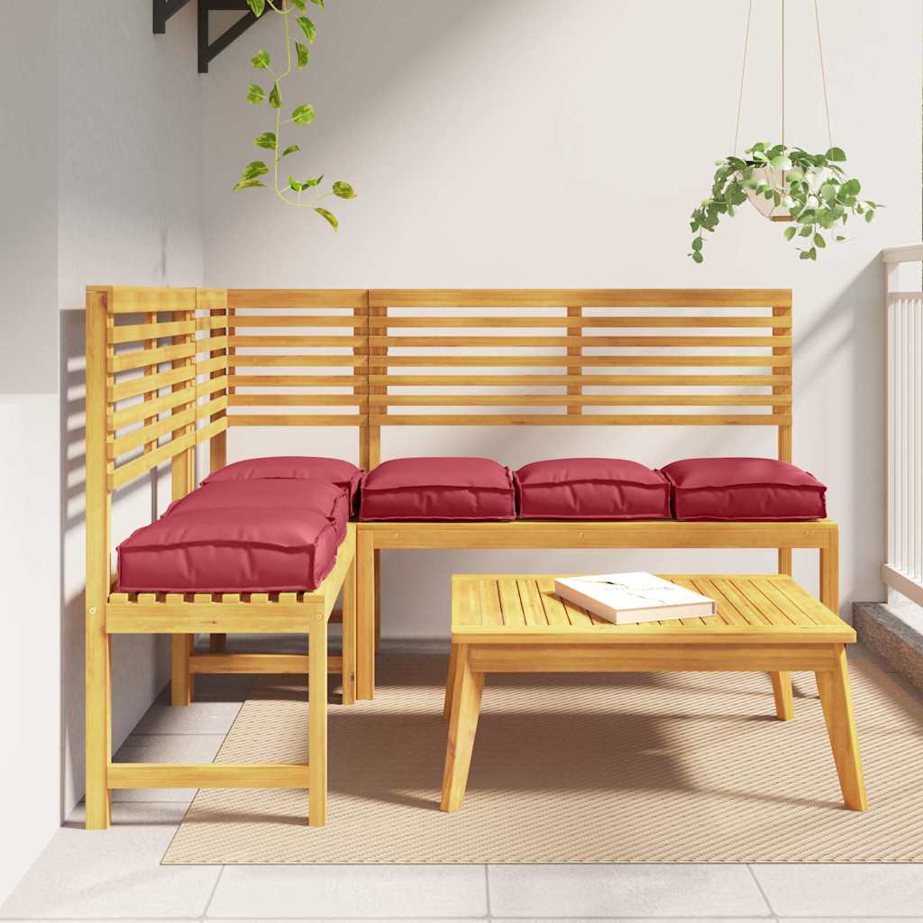 Vidaxl cojín 6uds rojo vino 40 x 40 x 8 cm tela oxford