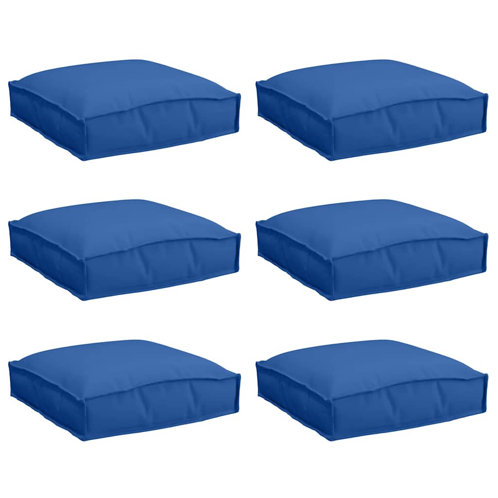 vidaxxl cojín 6uds azul royal 40 x 40 x 8 cm tela oxford