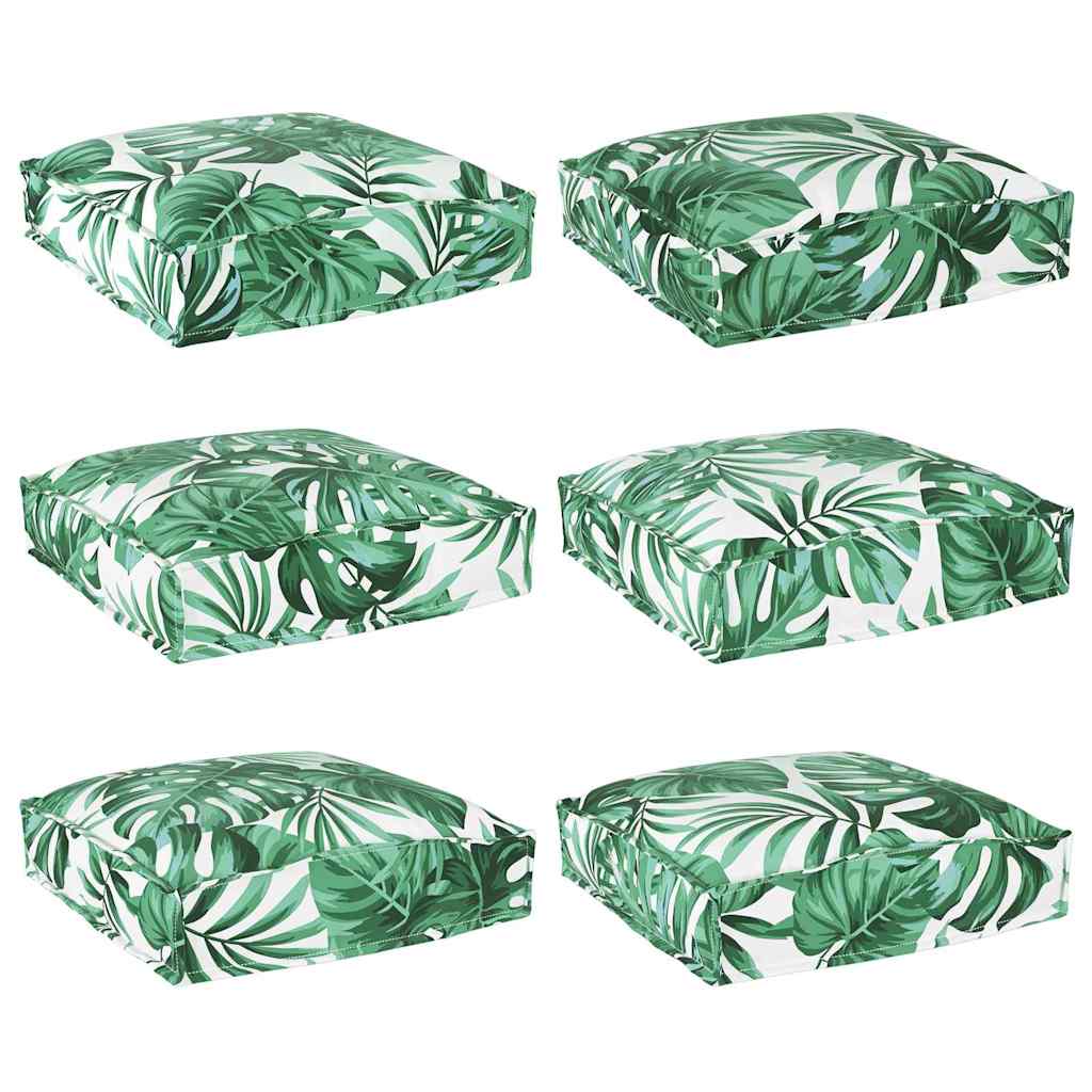 Vidaxxl lenzuolo per cuscino 6 pezzi motivo foglie 40 x 40 x 8 cm in tessuto oxford