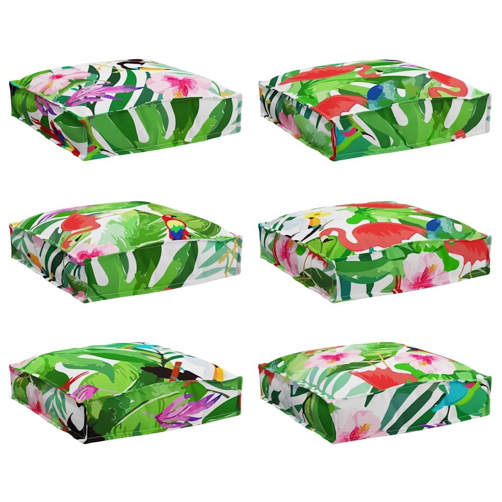 Vidaxx cojín flores 6 piezas multicolor 40 x 40 x 8 cm tela oxford