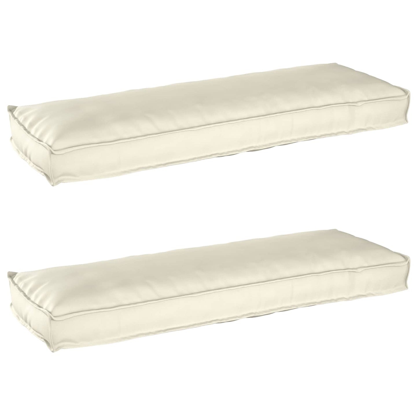 VidaXL set cuscini per pallet 2 pezzi crema 120 x 40 x 8 cm in tessuto oxford