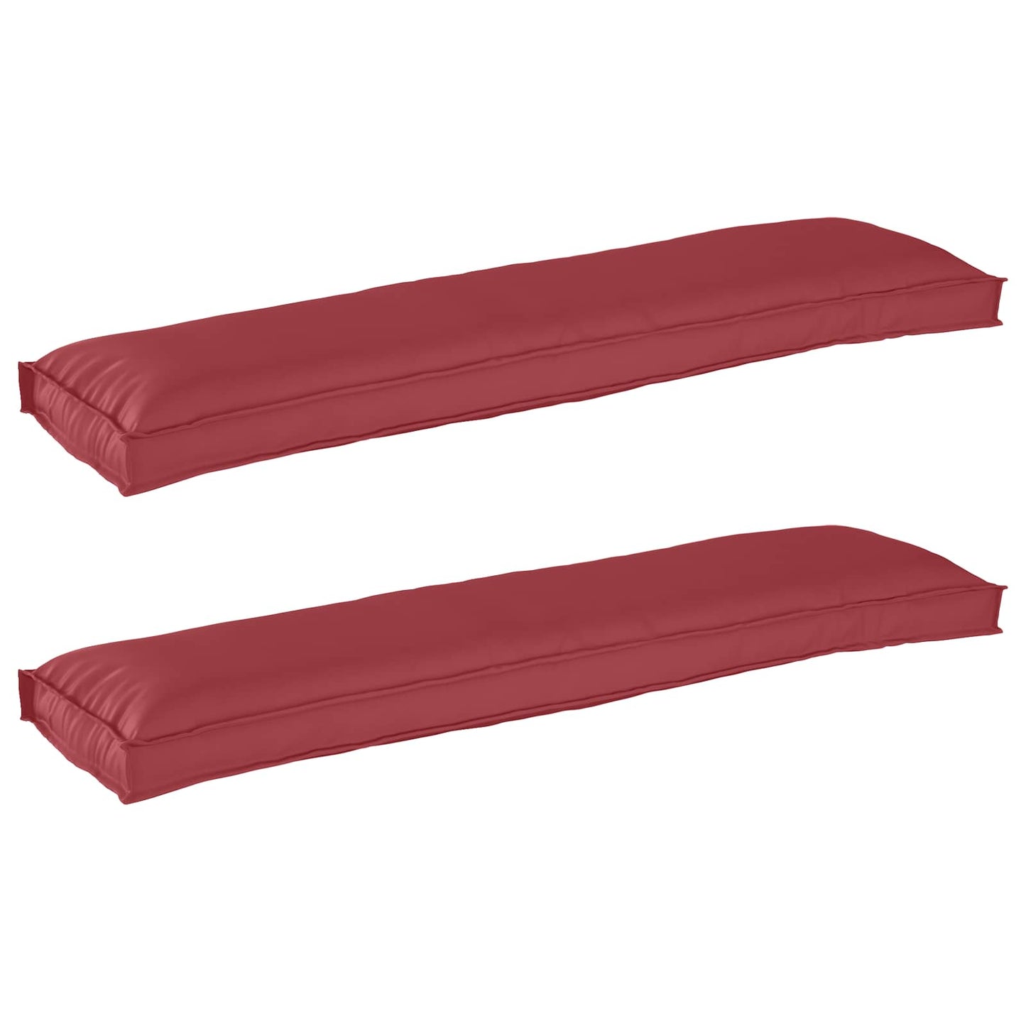 VidaXL juego de cojines para palé 2 piezas rojo vino 150 x 40 x 8 cm tela oxford