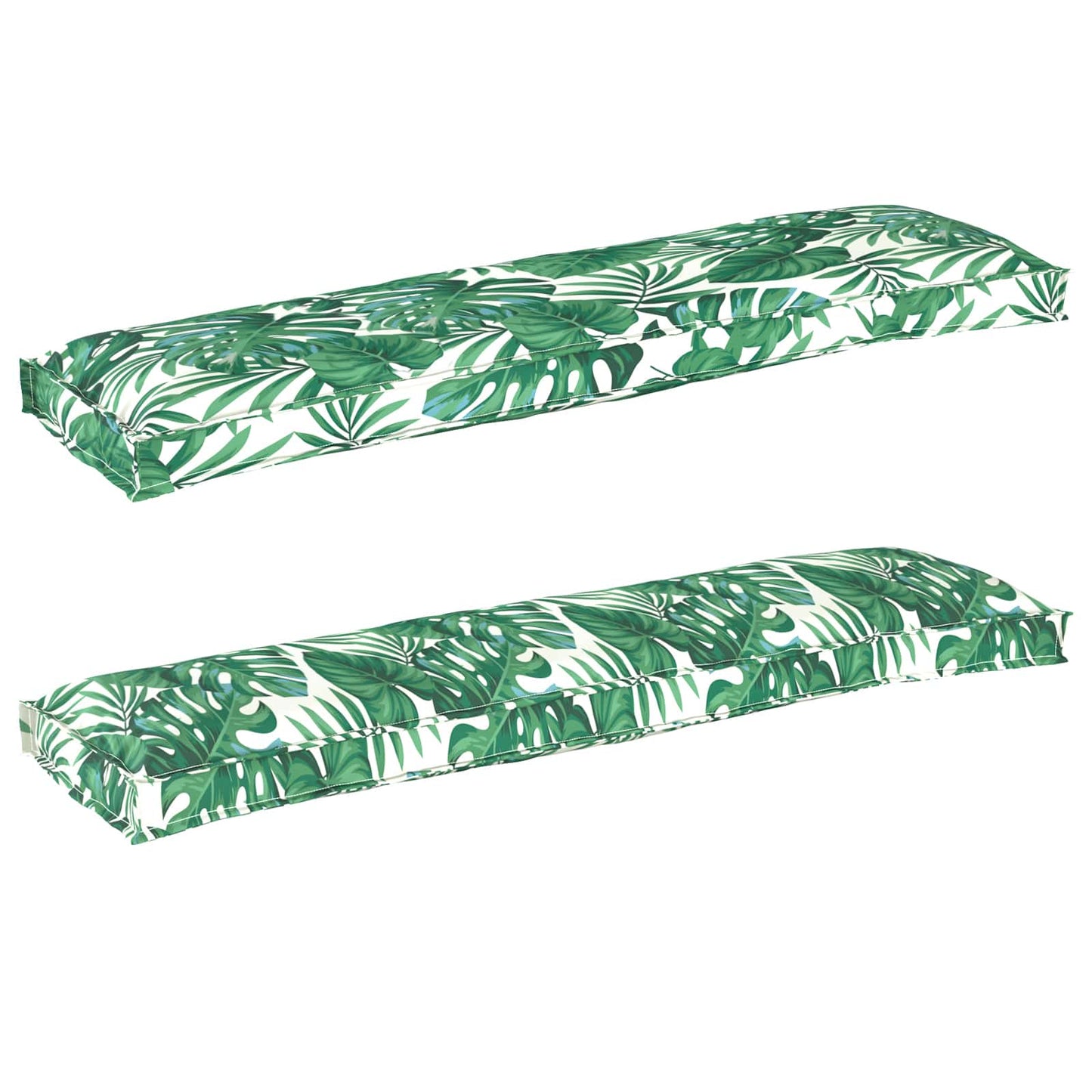 VidaXL set cuscini per pallet 2 pezzi motivo foglie 150 x 40 x 8 cm tessuto oxford