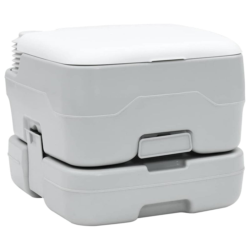 VidaXL inodoro de camping gris y blanco 41,5 x 36,5 x 30 cm polietileno