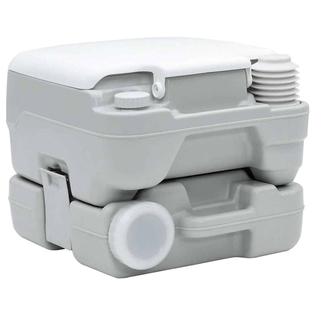 Toilette da campeggio VidaXL grigia e bianca 41,5 x 36,5 x 30 cm in polietilene
