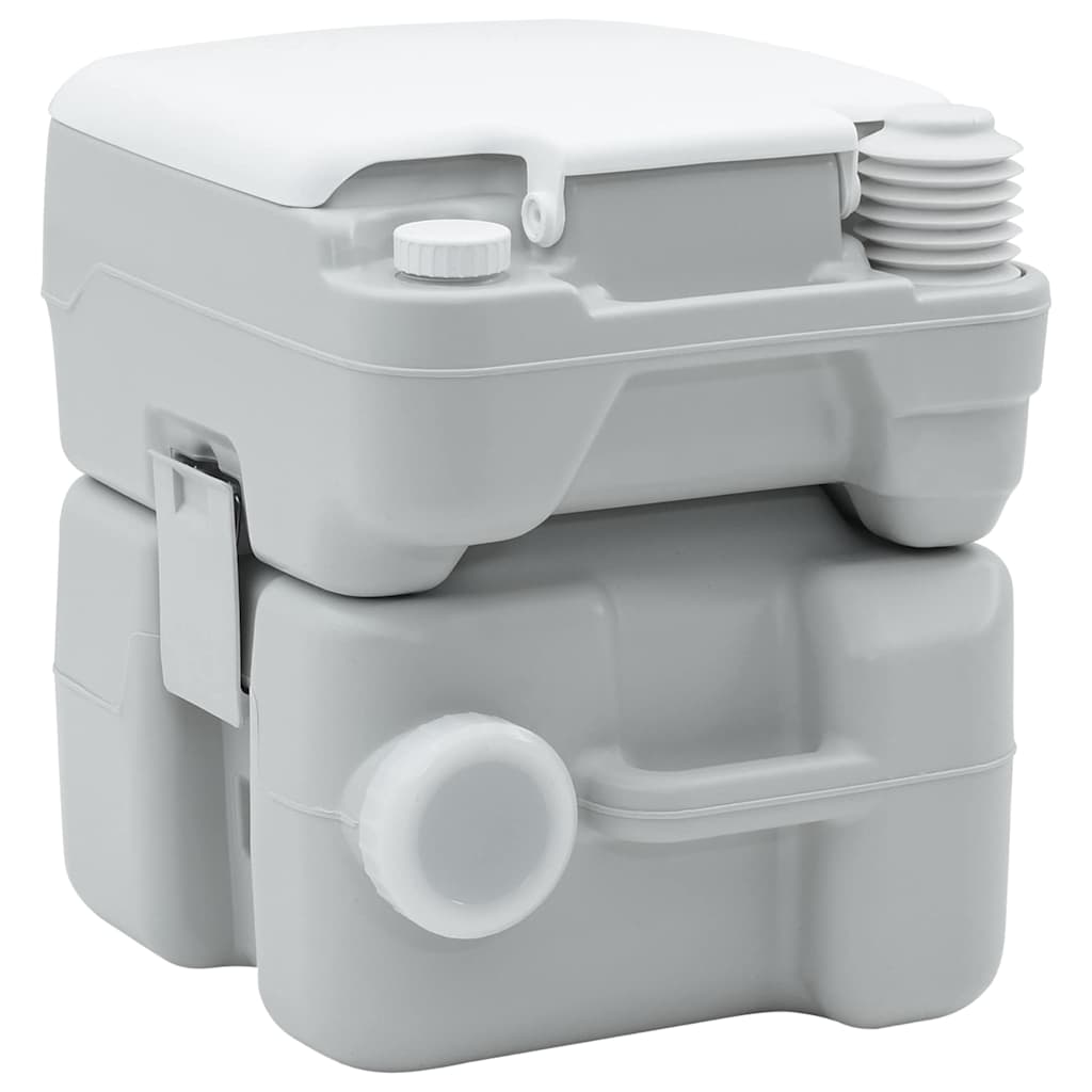 Vidaxl camping toilet grijs en wit 41,5 x 36,5 x 42 cm polyetheen