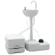 VidaXL set de aseo camping 2 piezas gris y blanco