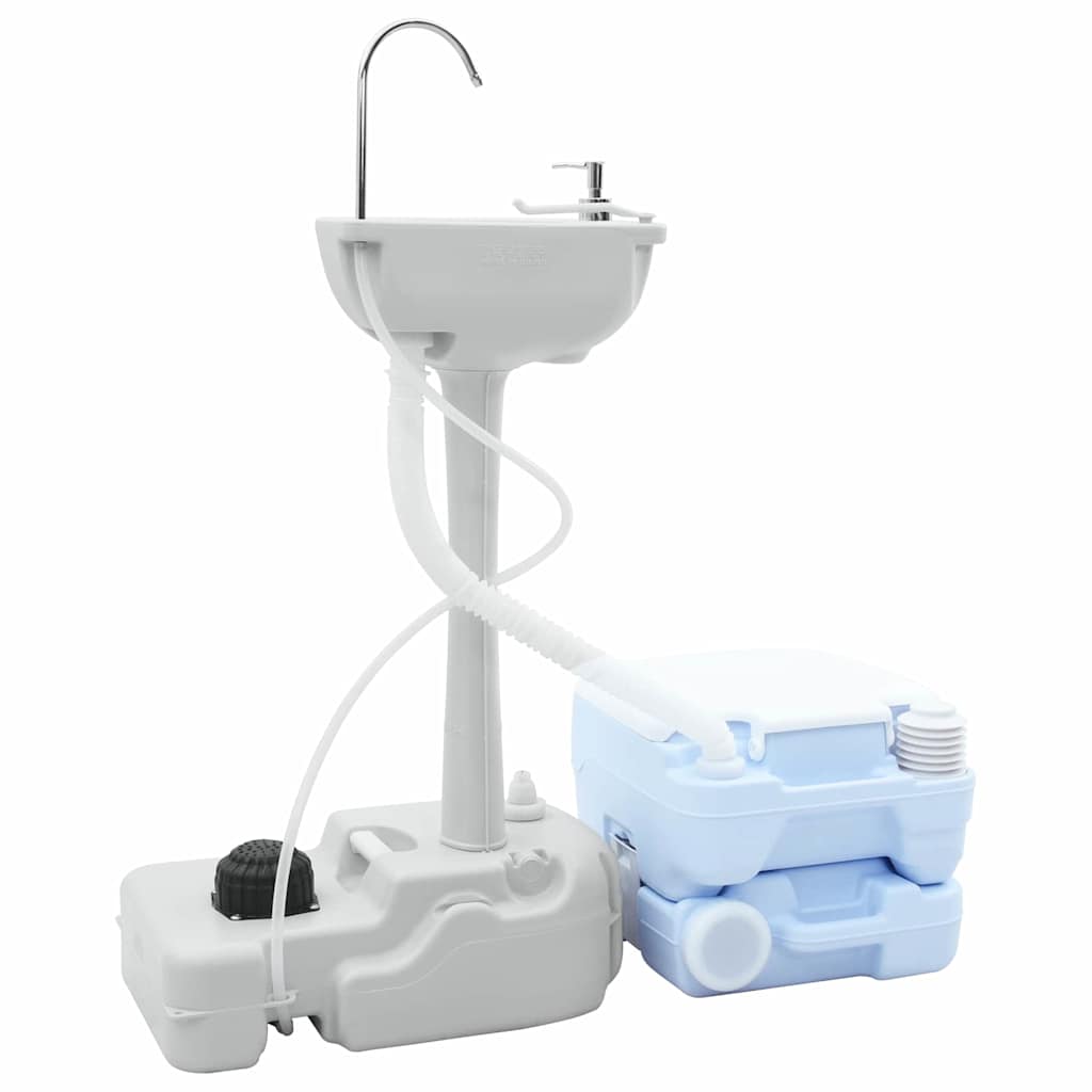 Set WC da campeggio VidaXL 2 pezzi blu e bianco
