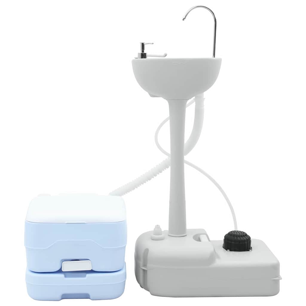 Set WC da campeggio VidaXL 2 pezzi blu e bianco