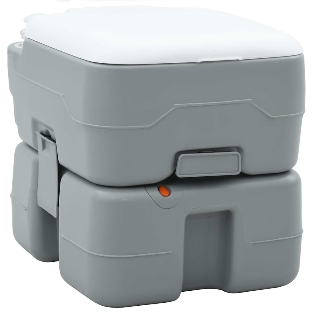 Toilette da campeggio Vidaxl grigia e bianca 41,5 x 36,5 x 37,5 cm polietilene