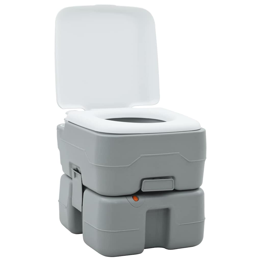 Toilette da campeggio Vidaxl grigia e bianca 41,5 x 36,5 x 37,5 cm polietilene